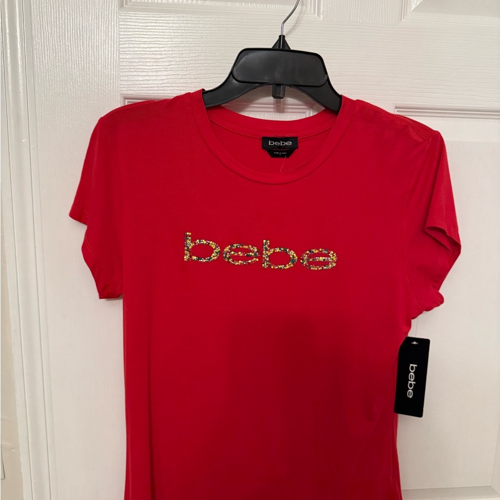 Bebe Red T-Shirt with Logo